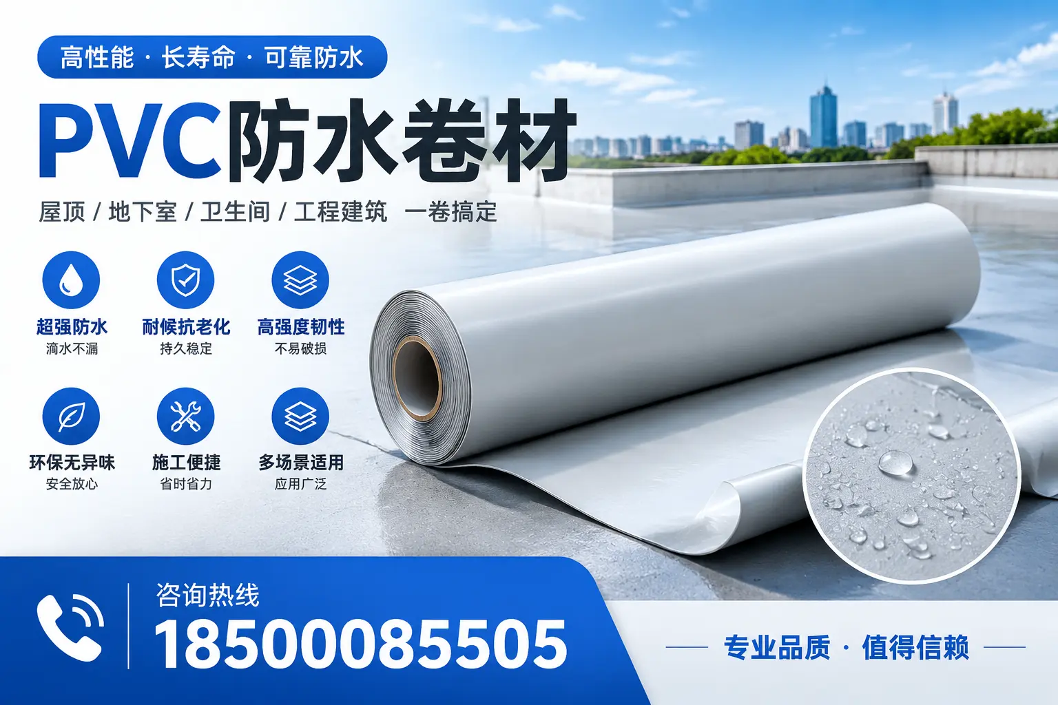 PVC防水卷材的防水效果评测，适合七台河的科学依据